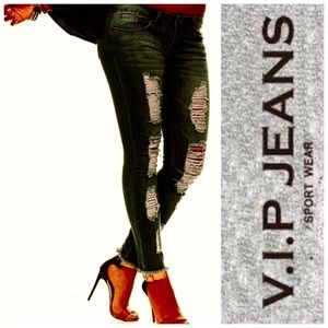 V.I.P.  Distressed Dark Wash Jeans